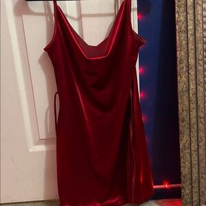 Elegant Red Satin Dress